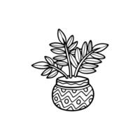 isolate black and white houseplants on background vector