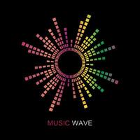 sound wave audio dark background vector