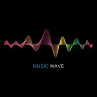 sound wave audio dark background vector