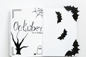 The layout of the Bullet Journal's Halloween theme photo