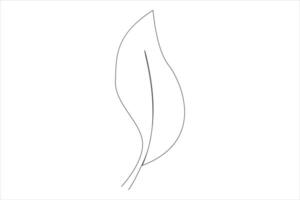 Continuous one line drawing of Leaf outline art illustration isolated on white background vector