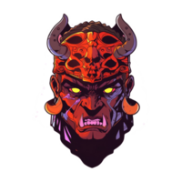 cool devil mask illustration for your tshirt design png