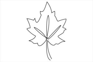Continuous one line drawing of Leaf outline art illustration isolated on white background vector