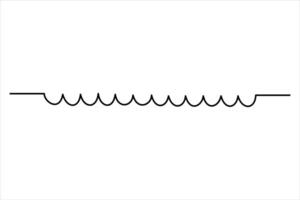 Continuous one line drawing of ocean sea wave outline line art illustration vector