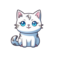 isolated cute cat cartoon character transparent background png