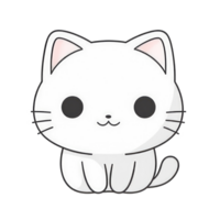 isolated cute cat cartoon character transparent background png