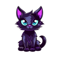 isolated cute cat cartoon character transparent background png