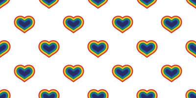 heart seamless pattern LGBT valentine rainbow Pride cartoon doodle scarf isolated tile background repeat wallpaper illustration design vector