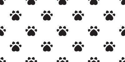 dog paw seamless pattern heart footprint valentine cat bear french bulldog cartoon scarf tile background repeat wallpaper doodle illustration design vector