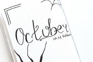 The layout of the Bullet Journal's Halloween theme photo