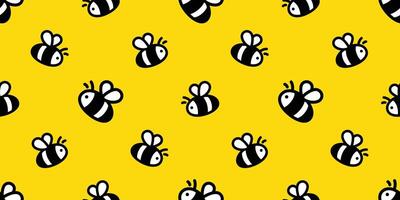 miel abeja sin costura modelo panal dibujos animados repetir antecedentes loseta fondo de pantalla ilustración bufanda aislado garabatear textil amarillo diseño vector