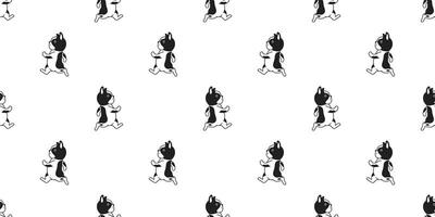 dog seamless pattern french bulldog running walking breed paw footprint cartoon repeat wallpaper tile background scarf isolated illustration doodle design vector