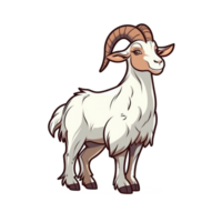 isolated goat cartoon illustration transparent background png