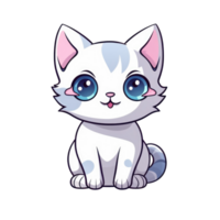 isolated cute cat cartoon character transparent background png