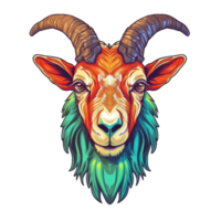 goat head logo mascot illustration png