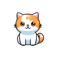 isolated cute cat cartoon character transparent background png