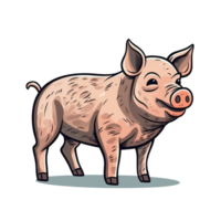 isolado porco desenho animado ilustração transparente fundo png