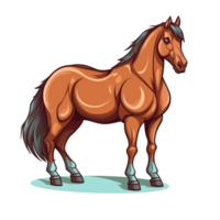 isolated horse cartoon illustration transparent background png