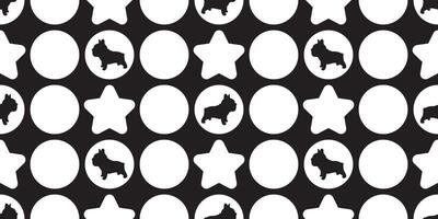 dog seamless pattern french bulldog polka dot star footprint paw cartoon repeat wallpaper tile background scarf isolated illustration doodle silhouette design vector