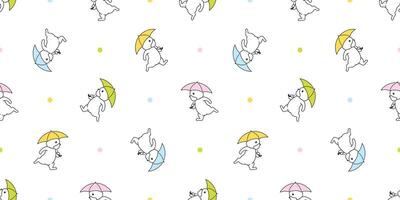 dog seamless pattern french bulldog umbrella raining footprint paw cartoon repeat wallpaper tile background scarf isolated illustration doodle color design vector
