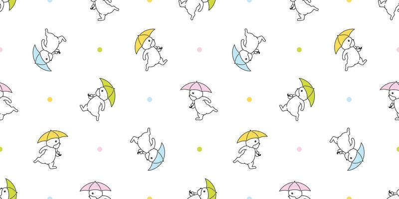 dog seamless pattern french bulldog umbrella raining footprint paw cartoon repeat wallpaper tile background scarf isolated illustration doodle color design