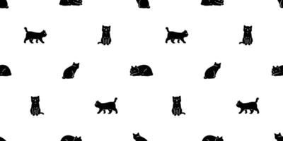cat seamless pattern kitten calico pet repeat background scarf isolated cartoon animal tile wallpaper doodle illustration design vector