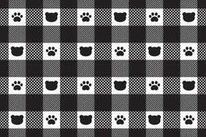 bear seamless pattern polar bear paw checked tartan plaid footprint cartoon repeat wallpaper tile background doodle scarf isolated illustration design vector