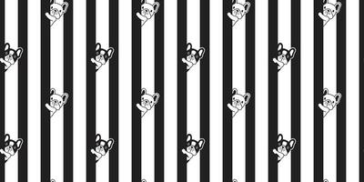 dog seamless pattern french bulldog striped footprint paw cartoon repeat wallpaper tile background scarf isolated illustration doodle design vector