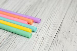 Colored felt-tip pens liners for drawing and creativity. photo