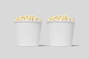 Realistic Pop Corn Bucket Illustration for Mockup. 3D Render. photo