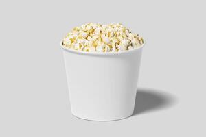 Realistic Pop Corn Bucket Illustration for Mockup. 3D Render. photo