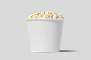 Realistic Pop Corn Bucket Illustration for Mockup. 3D Render. photo