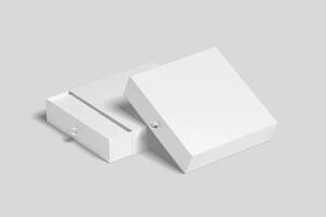 Realistic Sliding Gift Box Illustration for Mockup. 3D Render. photo