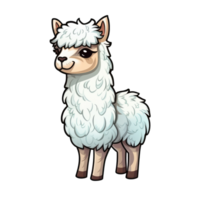 isolated alpaca cartoon illustration transparent background png