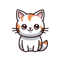 isolated cute cat cartoon character transparent background png