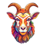 goat head logo mascot illustration png