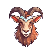 goat head logo mascot illustration png