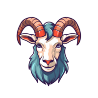 goat head logo mascot illustration png