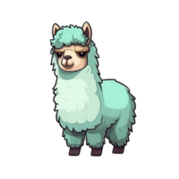 isolated alpaca cartoon illustration transparent background png