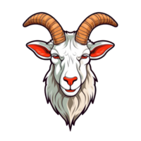 goat head logo mascot illustration png