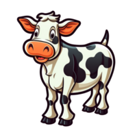 isolated cow cartoon illustration transparent background png