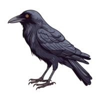 isolated crow cartoon illustration transparent background png