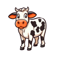 isolated cow cartoon illustration transparent background png