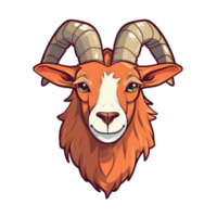 goat head logo mascot illustration png