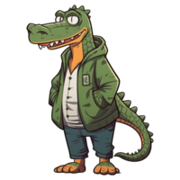cute crocodile character cartoon illustration png