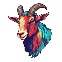 goat head logo mascot illustration png