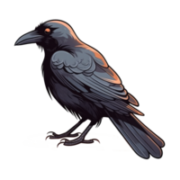 isolated crow cartoon illustration transparent background png