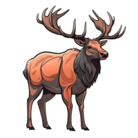 isolated deer cartoon illustration png