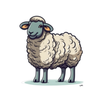 isolated sheep cartoon illustration transparent background png