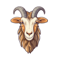 goat head logo mascot illustration png